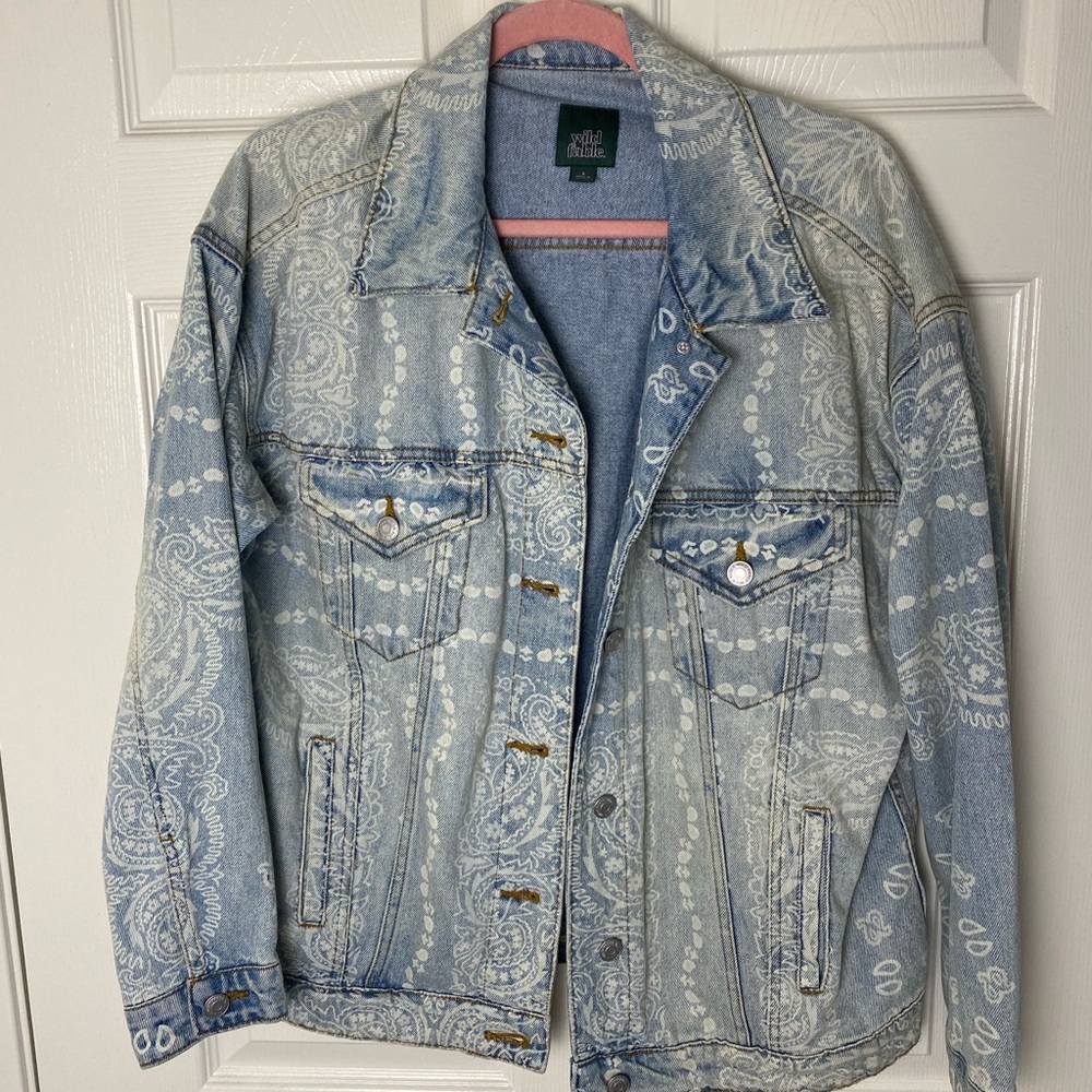 Wild Fable Paisley Jean Jacket Size Small